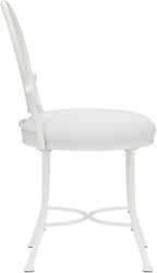 Hillsdale O'Malley Metal Vanity Stool for Makeup Room or Bathroom, White