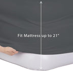 Bedecor Air Bed Sheets for Mattress Cover Removable Bed and Elastic Band Super Soft and Breathable & Deep up to 21" Dark Gray Twin XL