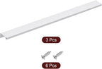 uxcell Cabinet Finger Edge Pull, 3pcs 400mm / 15.75" Aluminum Alloy Back Mount Hidden Cabinet Pulls Concealed Handle for Home Kitchen Drawer Cabinet, Silver