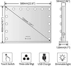 FENCHILIN Vanity Mirror with Lights, Hollywood Lighted Makeup Mirror with 15 Dimmable LED Bulbs for Dressing Room & Bedroom, Slim Metal Frame Design, White