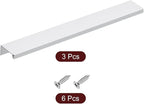 uxcell Cabinet Finger Edge Pull, 3pcs 250mm / 9.84" Aluminum Alloy Back Mount Hidden Cabinet Pulls Concealed Handle for Home Kitchen Drawer Cabinet, Silver