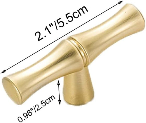 10pcs Cabinet Knobs Single Hole,Bamboo Shape Kitchen Cupboard Dresser Closet Drawer Door Handles Pulls Gold