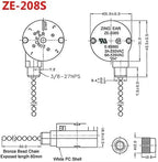 2PS Ceiling Fan Switch Zing Ear ZE-208s E89885 3 Speed 4 Wire Pull Chain Switch Fan Light Switch Replacement Part With 4 Pre-Installed Wires(Black Chain)