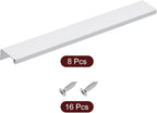 uxcell Cabinet Finger Edge Pull, 8pcs 250mm / 9.84" Aluminum Alloy Back Mount Hidden Cabinet Pulls Concealed Handle for Home Kitchen Drawer Cabinet, Silver