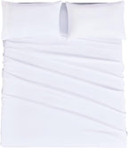 Mejoroom Full Size Sheet Sets - Hotel Luxury 1800 White Sheet - 16 Inch Deep Pocket Bed Sheets, Soft, Breathable, Wrinkle, Fade & Stain Resistant - 4 Piece (Full, White)