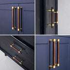 Drawer 6.69"/170mm Pulls Brass Walnut Kitchen Wardrobe Cabinet Hardware Pull Handle with Screw,24Pcs