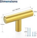JOY DECOR 10 Pack Cabinet Knobs, Gold Cabinet Handles, 2in Kitchen Cabient Knobs, Single Hole Drawer Knobs for Dresser Drawers