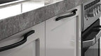 Goo-Ki Modern Handle,Minimalist Cabinet Pull,Matt Black Drawer Handle Wardrobe Cabinet Door Handle, 3.8''/5'' Double Hole Centers,6 Packed