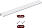 uxcell Cabinet Finger Edge Pull, 3pcs 300mm / 11.81" Aluminum Alloy Back Mount Hidden Cabinet Pulls Concealed Handle for Home Kitchen Drawer Cabinet, Silver