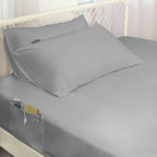 Extra Deep Pocket Full Sheet Set for Air Mattress - Deep Pocket Sheets Full Bed Sheets Set - Sheets with Pockets on Side - Easily Fits Extra Deep 16 in to 24 in Pillow Top Air Mattress (Grey)