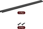 uxcell Cabinet Finger Edge Pull, 1pcs 500mm / 19.69" Aluminum Alloy Back Mount Hidden Cabinet Pulls Concealed Handle for Home Kitchen Drawer Cabinet, Black