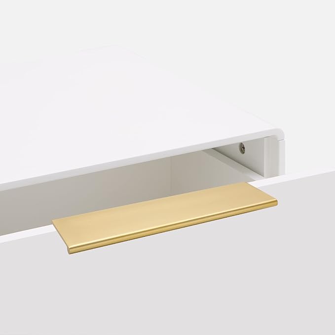 goldenwarm 15 Pack Gold Finger Edge Pulls Drawer Finger Pulls Champagne Gold Kitchen Hardware Handles Bedroom Dresser Drawers,5in Hole Center
