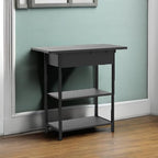 LIDYUK End Table with Charging Station, Flip Top Side Table with USB Ports and Outlets, Nightstand for Small Spaces, Bedside Tables with Storage Shelf for Living Room, Bedroom, Black