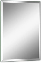 18"x24" Frameless Rectangle Wall Mirror with 1 inch Beveled Edge for Bathroom Vanity