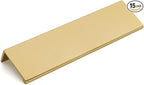goldenwarm 15 Pack Gold Finger Edge Pulls Drawer Finger Pulls Champagne Gold Kitchen Hardware Handles Bedroom Dresser Drawers,5in Hole Center