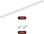 uxcell Cabinet Finger Edge Pull, 3pcs 600mm / 23.62" Aluminum Alloy Back Mount Hidden Cabinet Pulls Concealed Handle for Home Kitchen Drawer Cabinet, White