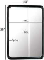TEHOME 24x36 Matt Black Metal Framed Bathroom Mirror for Wall in Stainless Steel Matte Black Rounded Rectangular Bathroom Vanity Mirrors Wall Mounted