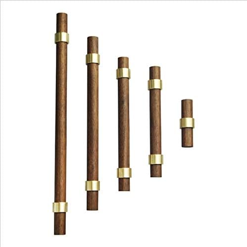 Drawer 8.66"/220mm Pulls Brass Walnut Kitchen Wardrobe Cabinet Hardware Pull Handle with Screw, 12Pcs