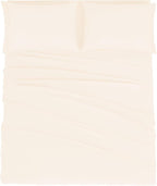 Mejoroom Queen Size Sheet Set - Soft Microfiber Bed Sheets,Deep Pocket Fitted Sheet, Soft, Breathable, Wrinkle & Fade Resistant - 4 Piece (Queen, Cream)