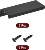 uxcell Cabinet Finger Edge Pull, 3pcs 80mm / 3.15" Aluminum Alloy Back Mount Hidden Cabinet Pulls Concealed Handle for Home Kitchen Drawer Cabinet, Black