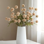 Artificial Flowers for Vases 20.5 Inch 10 Stems， Silk Dried Fake Mums Bouquet Indoor Faux Floral Arrangements for Decoration (Beige)