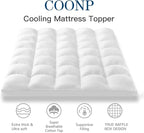 COONP Twin XL Mattress Topper, Extra Thick Pillowtop, Cooling Plush Mattress Pad Cover Cotton Top Bed Topper Protector with 8-21 Inch Deep Pocket