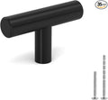 LONTAN 35 Pack Black Knobs for Cabinets and Drawers Kitchen Cabinet Knobs for Dresser Bathroom Modern T Bar Furniture Black Hardware,Stainless Steel