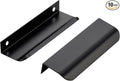 Ravinte Hardware 10 Pack Black Cabinet Handles, 4.75 Inch (120mm) Finger Edge Pulls, 3.75 Inch Hole Center, Finger Pulls for Cabinets