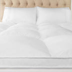 Superior Mattress Topper, Down Alternative, 2 Inch Deep Sized Bed Pillow Top, Comfort Pad, Fluffy Mattress-Topper Protector, Plush Cooling Extra Soft, Hotel Quality, Sleep, All-Season, Queen, White
