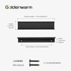goldenwarm 10 Pack Black Finger Edge Pulls Drawer Finger Pulls Matte Black Kitchen Hardware Handles Bedroom Dresser Drawers,6-1/4in Hole Center