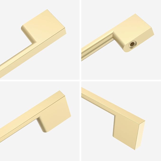 Brushed Gold Cabinet Pulls - 10 Pack, 10 Inch Handles, Brass Dresser Pulls, Kitchen Handles