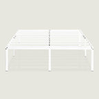 Best Price Mattress 18 Inch Metal Platform Bed Frame, Heavy Duty Steel Slats, White, King