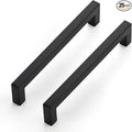 JOY DECOR 25 Pack Cabinet Handles, Black Cabinet Pulls, 6-1/4 Inch Kitchen Closet Handles Square Drawer Pulls Stainless Steel Drawer Hardware, 160mm Hole Centers