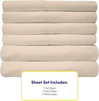 Twin Size Bed Sheets - 4 Piece 1500 Supreme Collection Fine Brushed Microfiber Deep Pocket Twin Sheet Set Bedding - 1 EXTRA PILLOW CASES, GREAT VALUE, Twin, Beige