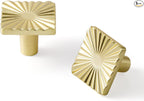 5 Pack Gold Cabinet Knobs Square Brushed Brass Drawer Pulls Bathroom Dresser Handles Hardware Zinc Alloy