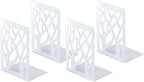 Book Ends, Bookends, Bookends for Shelves, Bookend, Book Ends for Heavy Books, White Metal Book Shelf Holder Home Decorative, Book Stoppers for Shelves, Bookend Supports 2 Pair