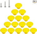 HUAMULAN 15PCS Yellow Glossy Ceramic Knobs Button Round Mushroom Cabinet Dresser Vintage Pulls Door Handles Cupboard Wardrobe Drawer, Dia. 1.5 inch (38mm)