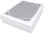 Box Spring Cover Full Size with Smooth and Elastic Woven Material, Alternates for Bed Skirt, Wrinkle & Fading Resistant, Washable, Dustproof, White