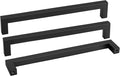 goldenwarm 150 Pack 11-1/3 Inch Black Cabinet Handles Matte Black Drawer Pulls Stainless Steel Cabinets Hardware Square Bar Modern for Kitchen Bathroom Cupboard