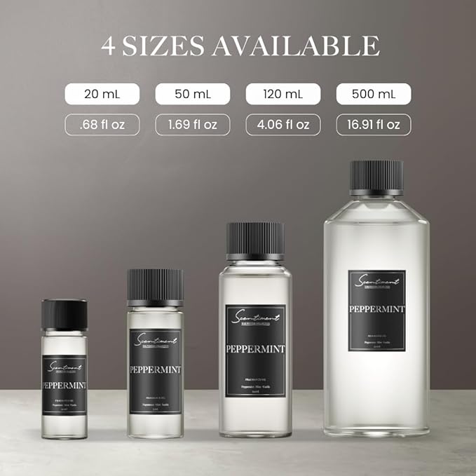 Scentiment - Peppermint Winter Collection Diffuser Oils | Aromatherapy Home Fragrance | Luxurious Scent with Notes of Peppermint, Mint, Vanilla, 500 ml