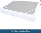 Box Spring Cover Queen Size with Smooth and Elastic Woven Material, Only Covers Sides, Alternates for Bed Skirt, Wrinkle & Fading Resistant, Washable, Dustproof, White, 2 Pack