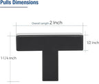 JOY DECOR Cabinet Knobs, Black Cabinet Handles, 2 Pack Kitchen Knobs 2 Inch, Single Hole Drawer Handles for Dresser Drawers