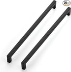 JOY DECOR 25 Pack Cabinet Handles, Black Cabinet Pulls, 12-3/5 Inch Kitchen Closet Handles Square Drawer Pulls Stainless Steel Drawer Hardware, 320mm Hole Centers