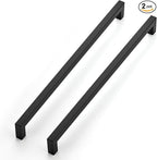 JOY DECOR Cabinet Handles, Black Cabinet Pulls, 2 Pack Kitchen Closet Handles 12-3/5 Inch, Square Drawer Pulls Stainless Steel Drawer Hardware, 320mm Hole Centers