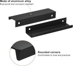 uxcell Cabinet Finger Edge Pull, 3pcs 120mm / 4.72" Aluminum Alloy Back Mount Hidden Cabinet Pulls Concealed Handle for Home Kitchen Drawer Cabinet, Black