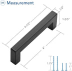 Ravinte 25 Pack Black Cabinet Pulls 4 Inch Square Kitchen Cabinet Handles Matte Black Kitchen Hardware for Drawer Pulls Drawer Handles Come with Screwdriver