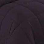 Sweet Home Collection 7 Piece Comforter Set Bag Solid Color All Season Soft Down Alternative Blanket & Luxurious Microfiber Bed Sheets, Purple, Twin