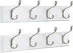 AMADA HOMEFURNISHING Coat Rack Wall Mount 2 Pack, Wall Hooks for Coats, Hats - White