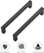 Ravinte 35 Pack 6-1/4 Inch Kitchen Square Cabinet Handles Matte Black Stainless Steel Drawer Pulls Hardware