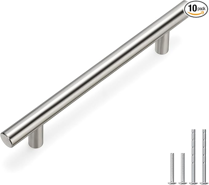 homdiy 10Pack 5in Cabinet Handles Brushed Nickel Cabinet Pulls - Cabinet Door Handles Modern Drawer Pulls for Kitchen Cabinets